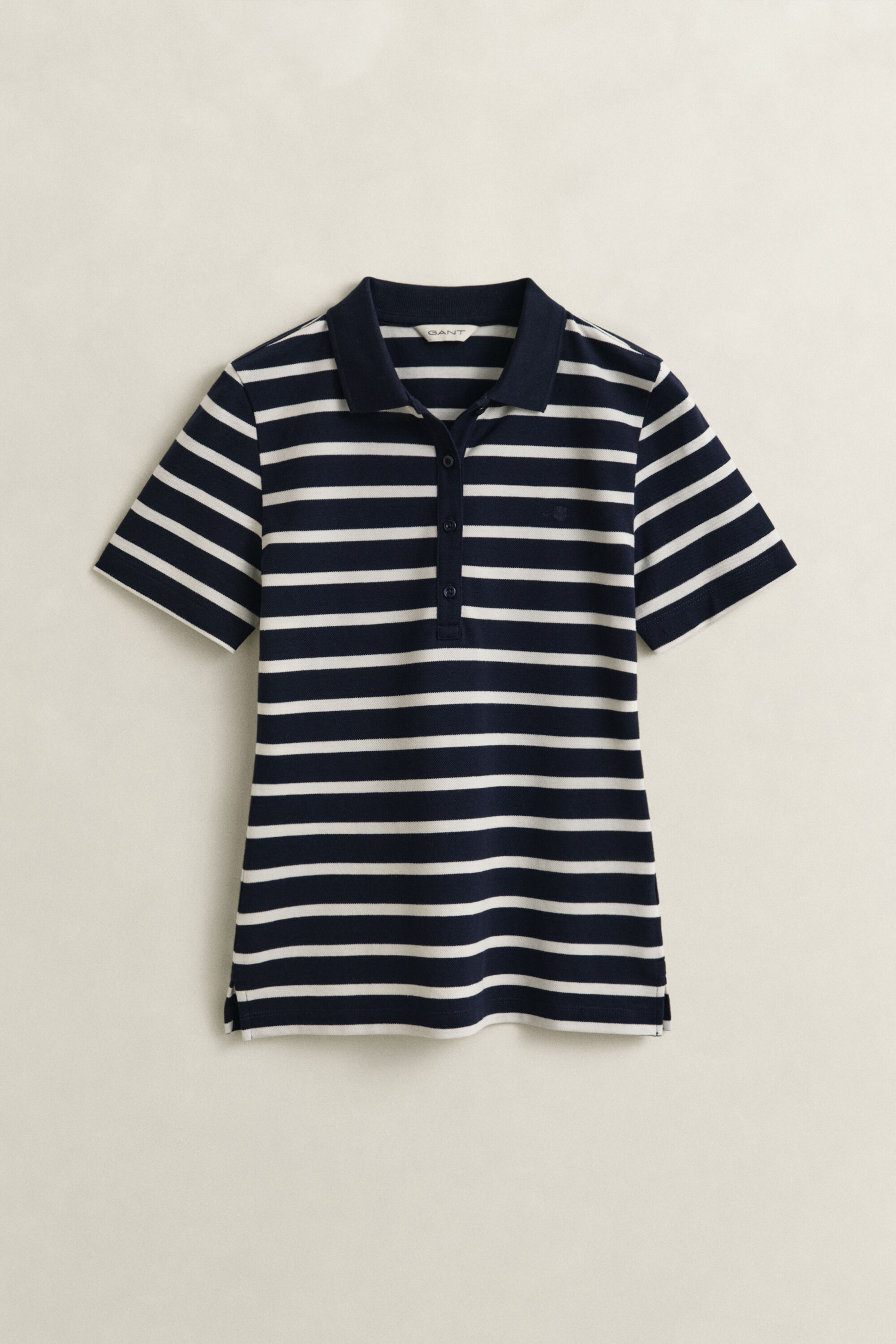 Polo em algodão piqué às riscas