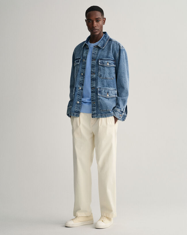 Sweatshirt com decote redondo Sunfaded