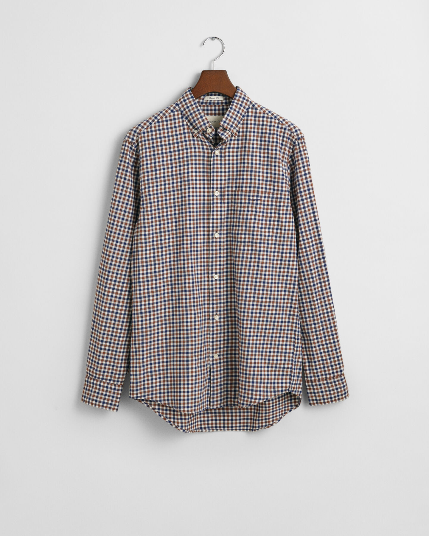 Camisa em sarja leve Gingham regular fit