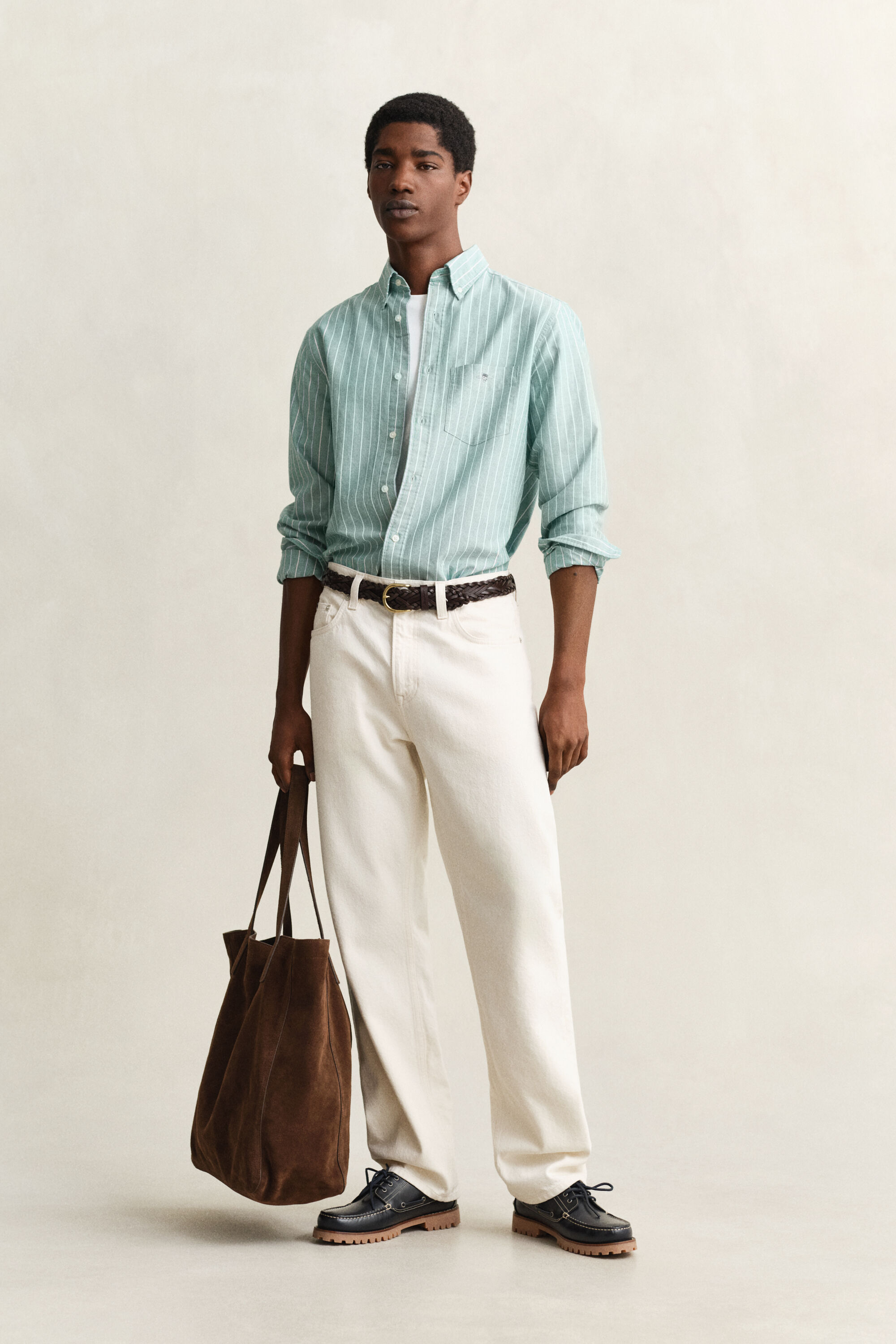 Camisa Oxford às riscas Classic