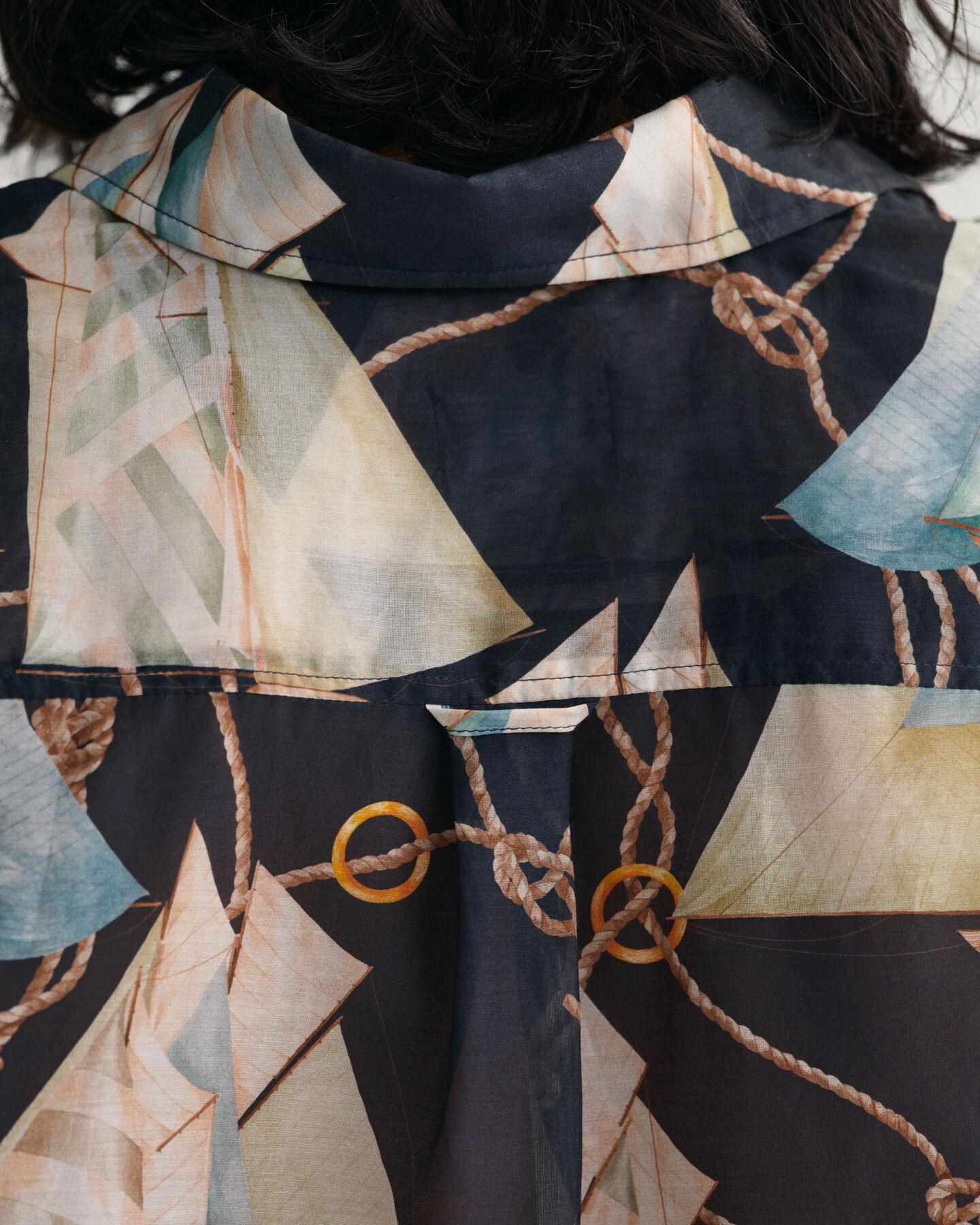 Camisa em seda e algodão com estampado Saling relaxed fit