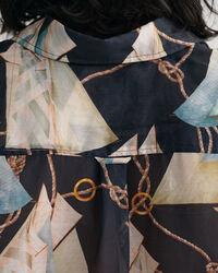 Camisa em seda e algodão com estampado Saling relaxed fit