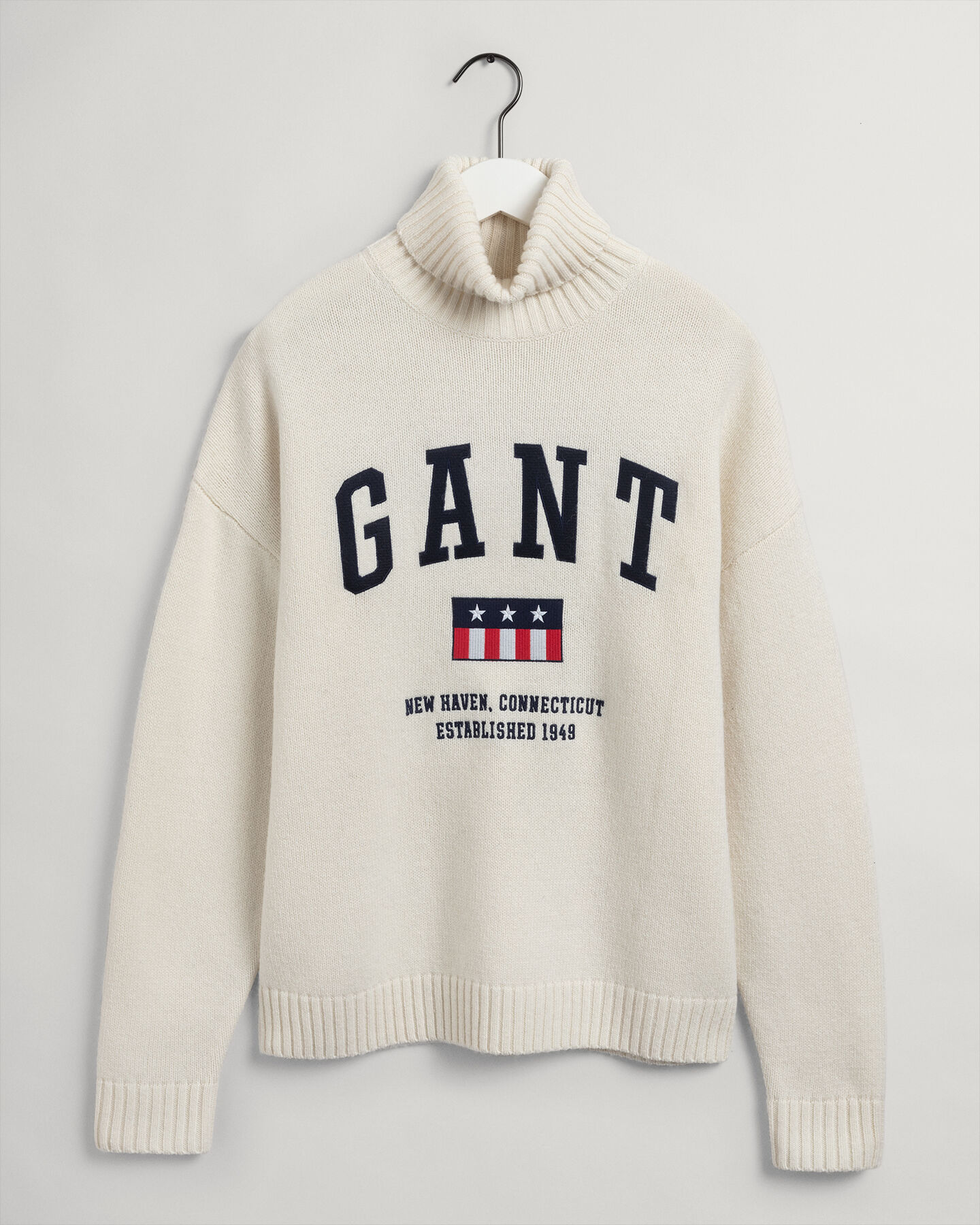 Camisola de gola alta em lã Graphic