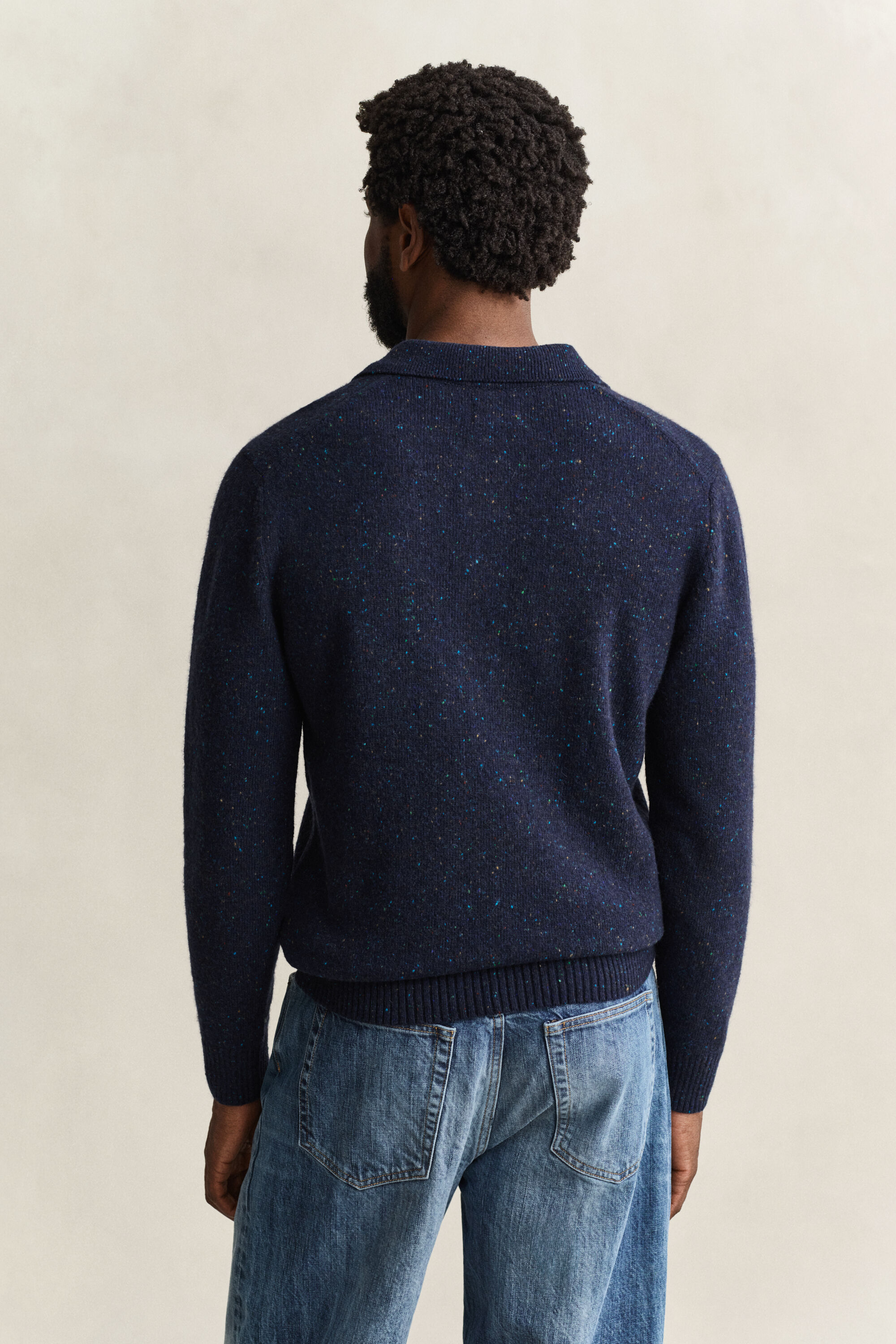 Camisola de malha tipo polo Nepps em mistura de lã