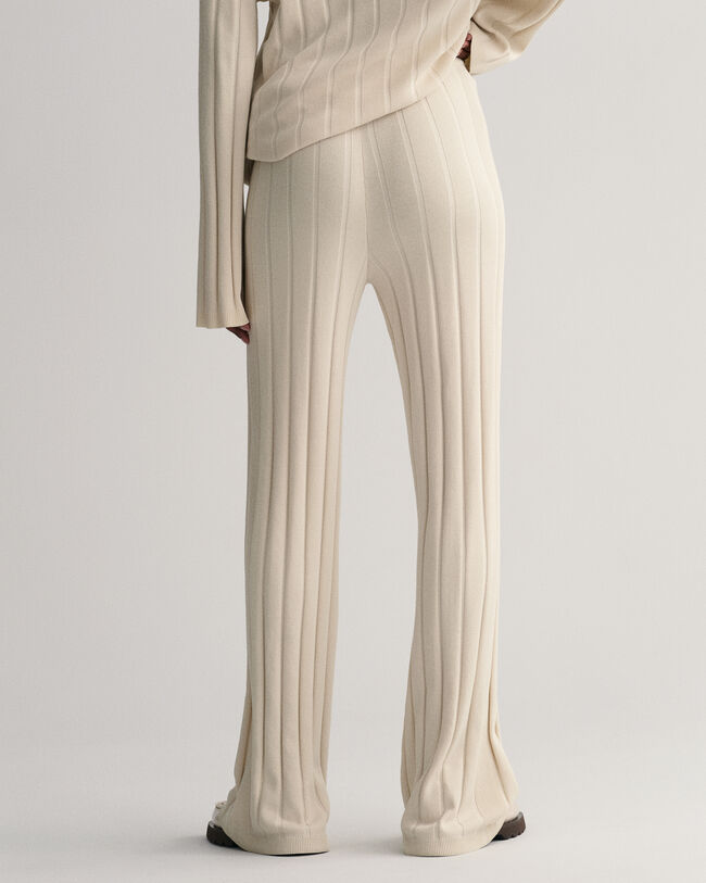 Calças em malha canelada