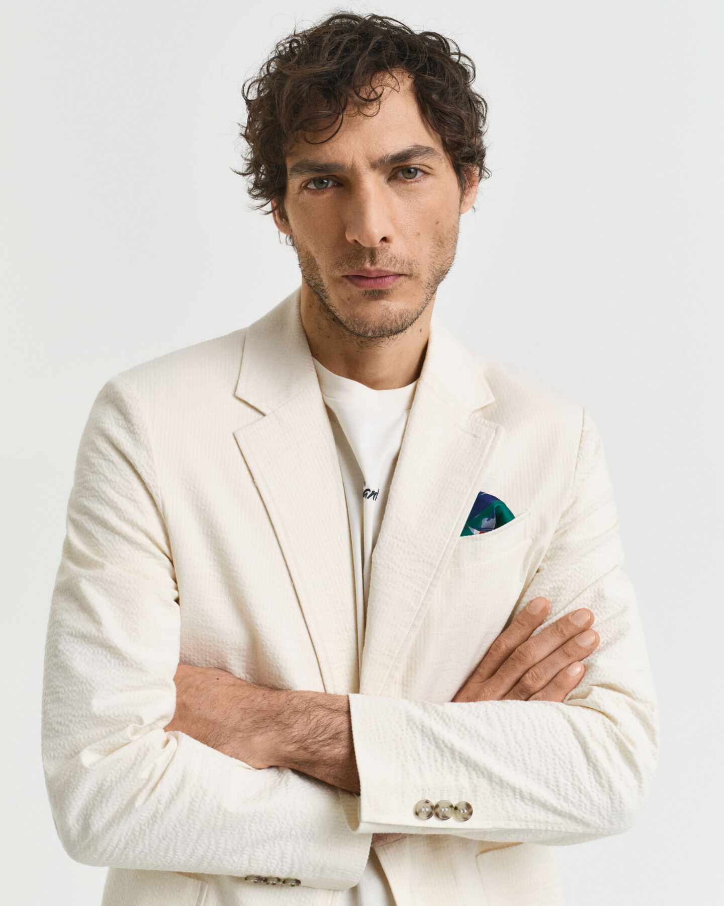 Casaco de fato Seersucker slim fit