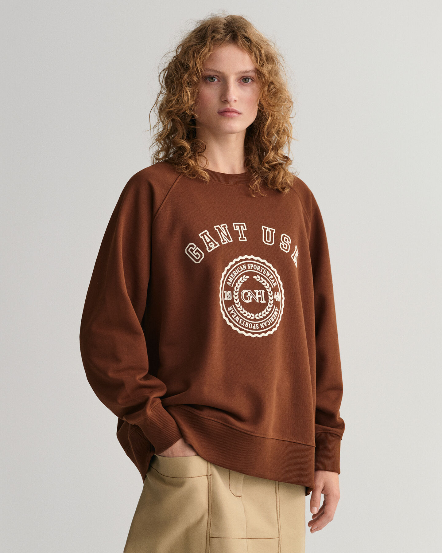 Sweatshirt com decote redondo GANT USA oversized
