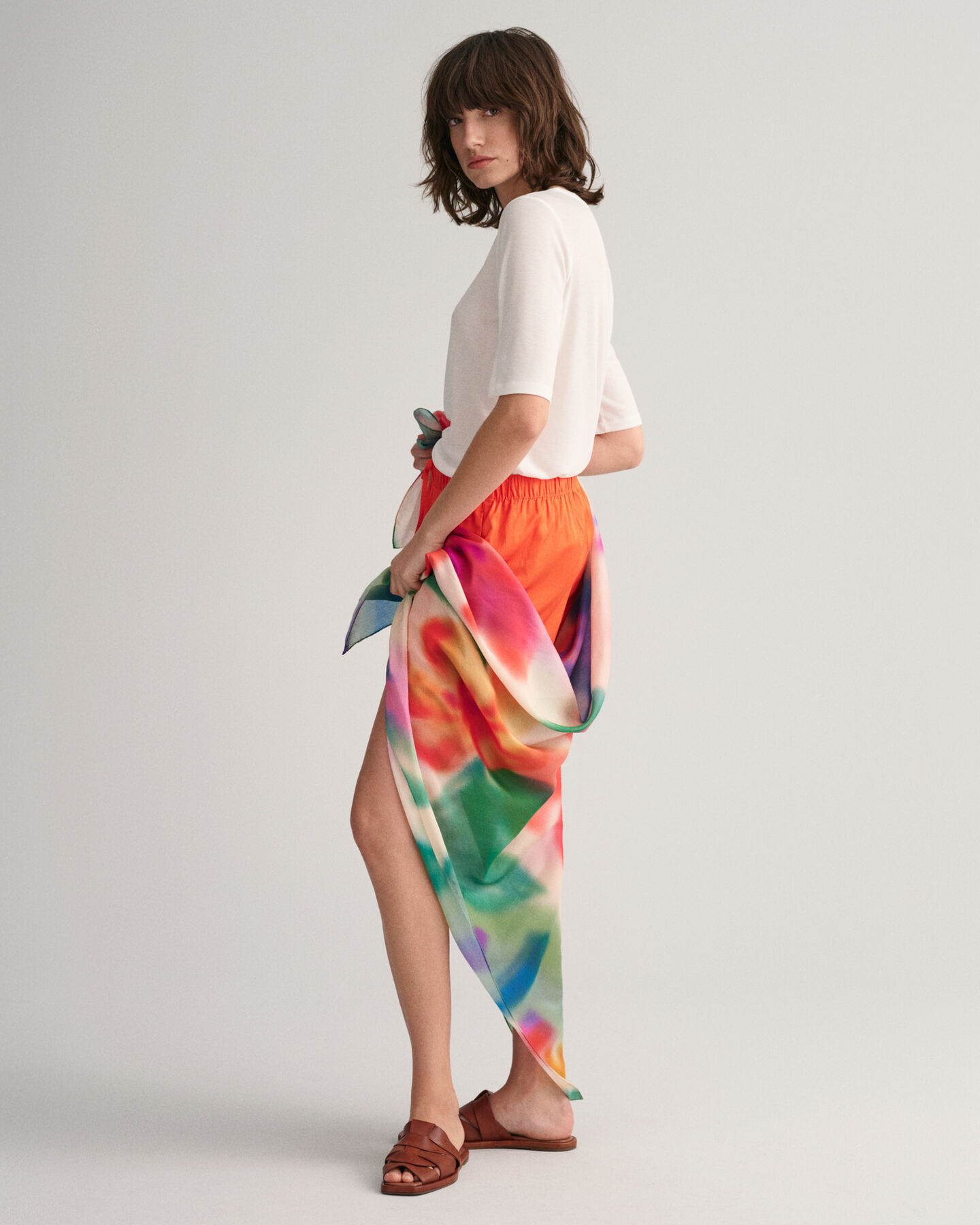 Sarongue em seda e algodão