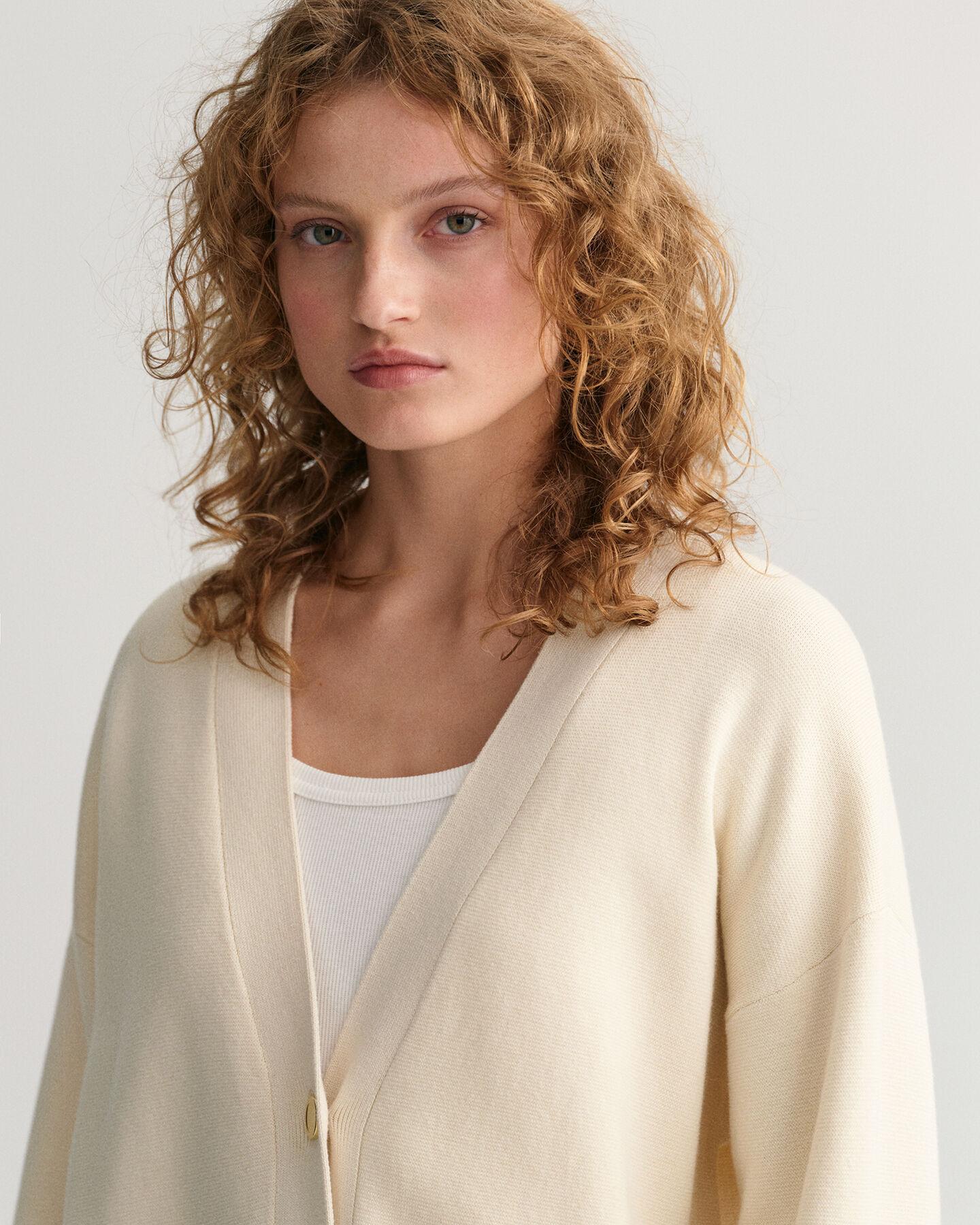 Casaco de malha com decote em V relaxed fit