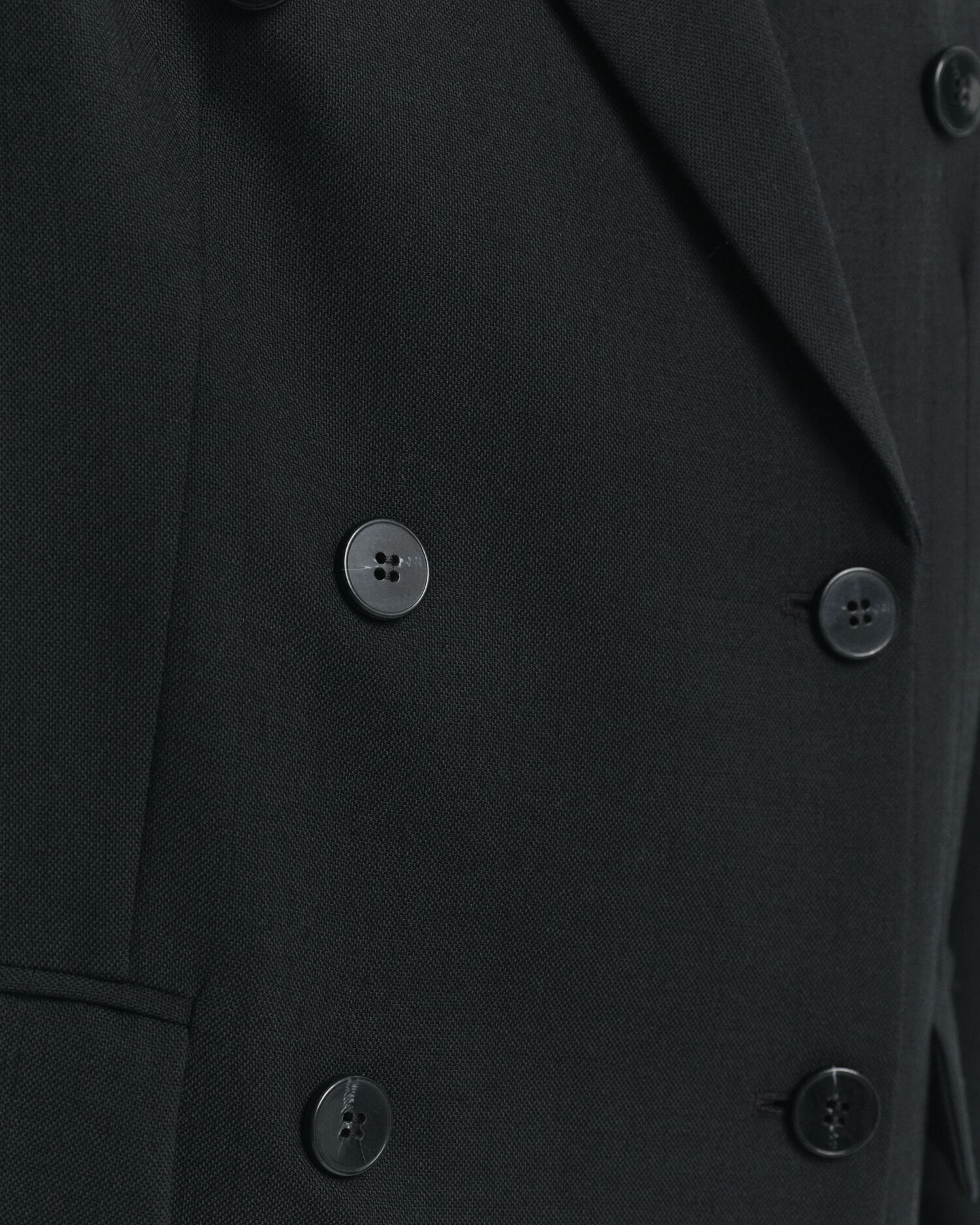 Blazer Hopsack em mistura de lã com frente de trespasse relaxed fit