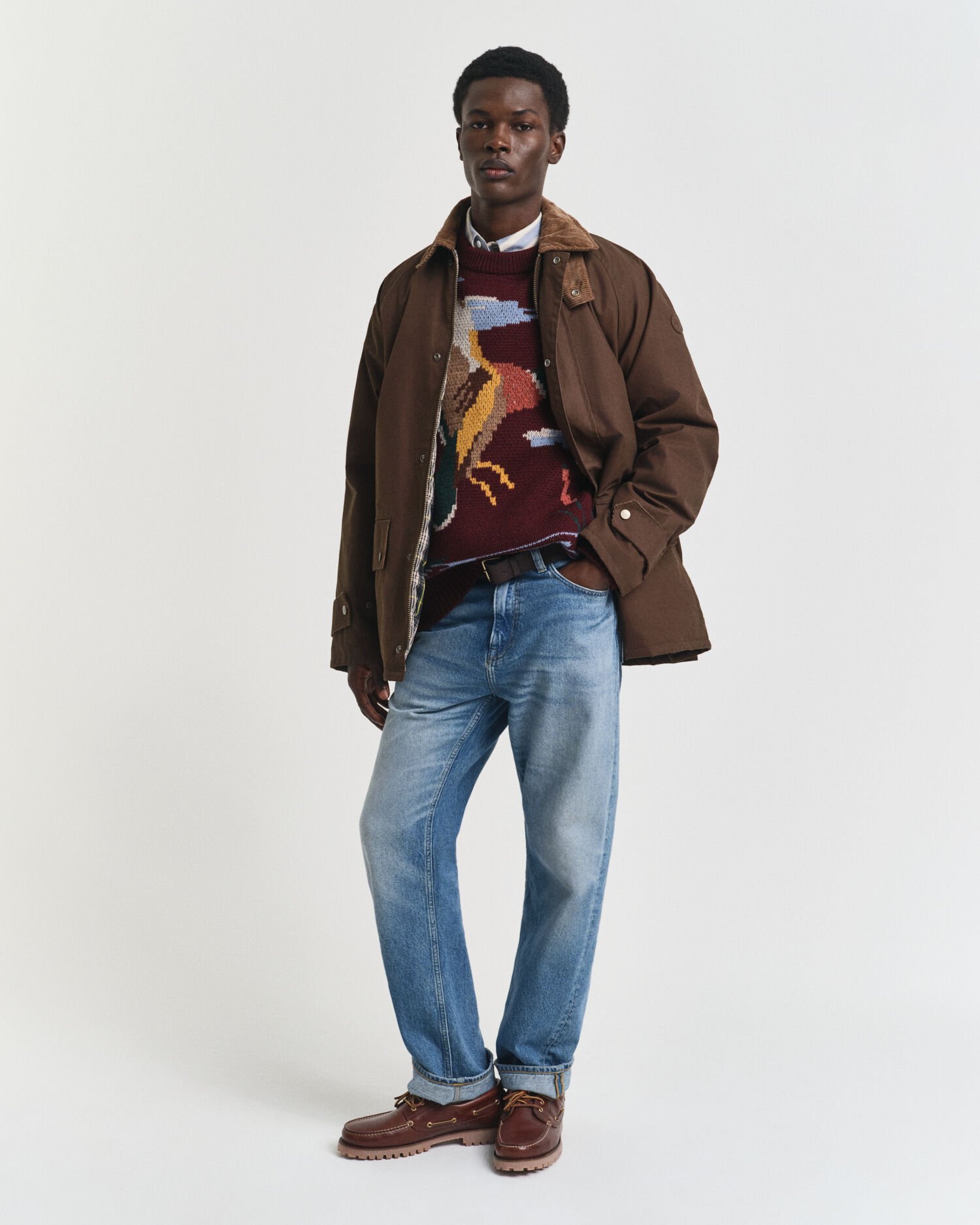 Camisola de malha com decote redondo Graphic Bird