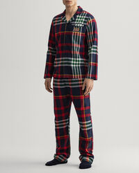 Pijama de flanela com padrão tartan