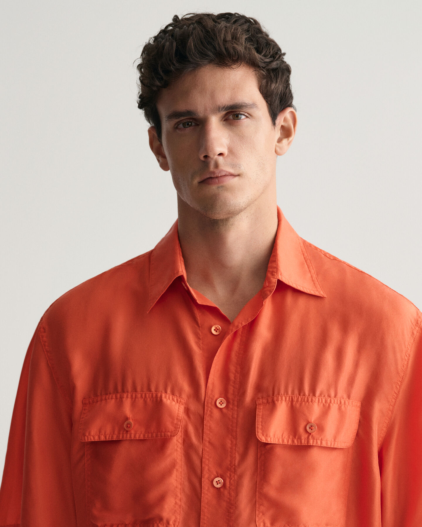 Camisa de manga curta Washed Silk relaxed fit