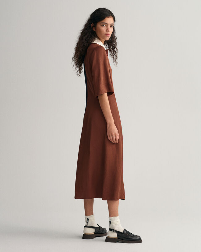 Vestido Rugger de manga curta com bloco de cor