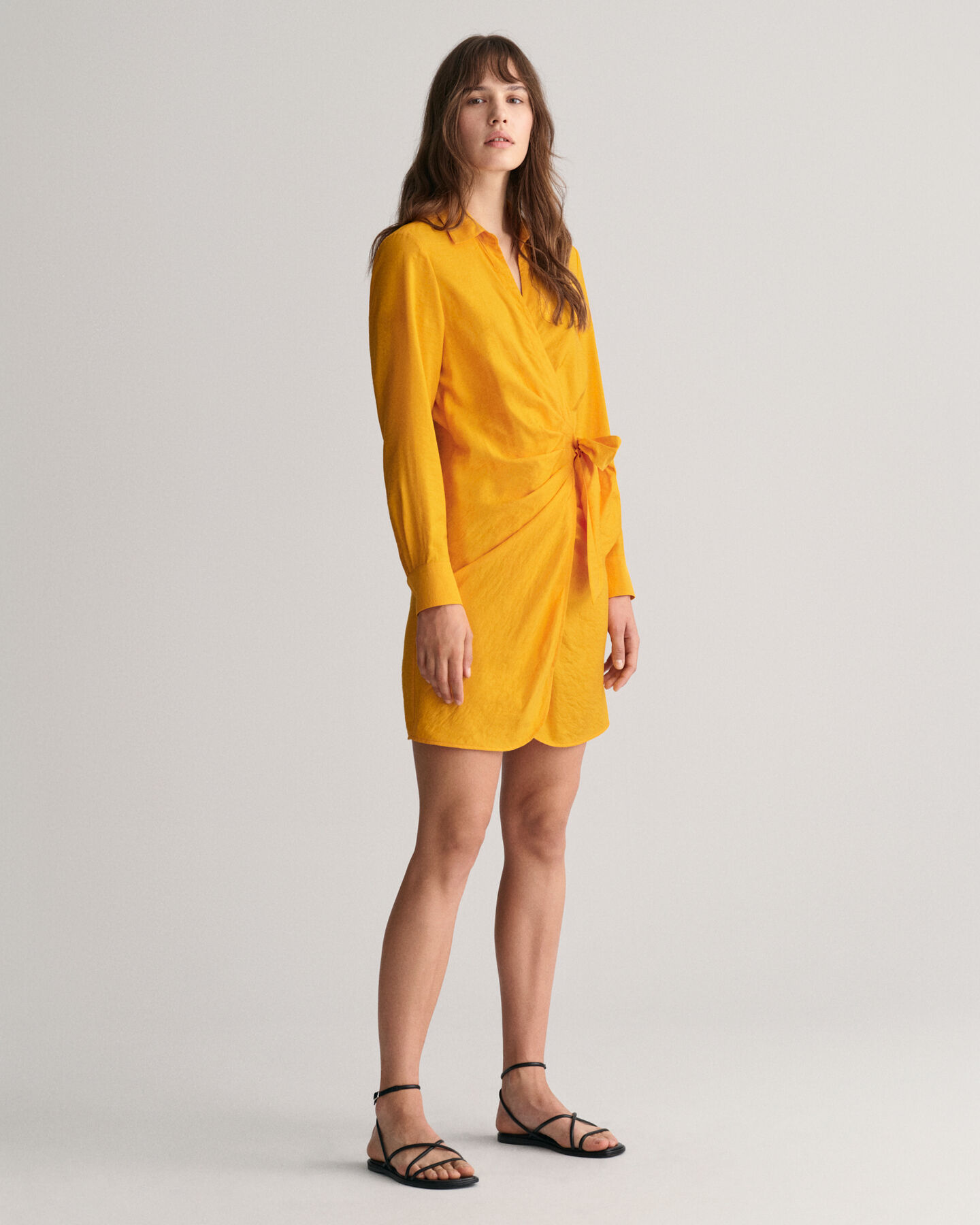 Vestido-camisa de trespasse