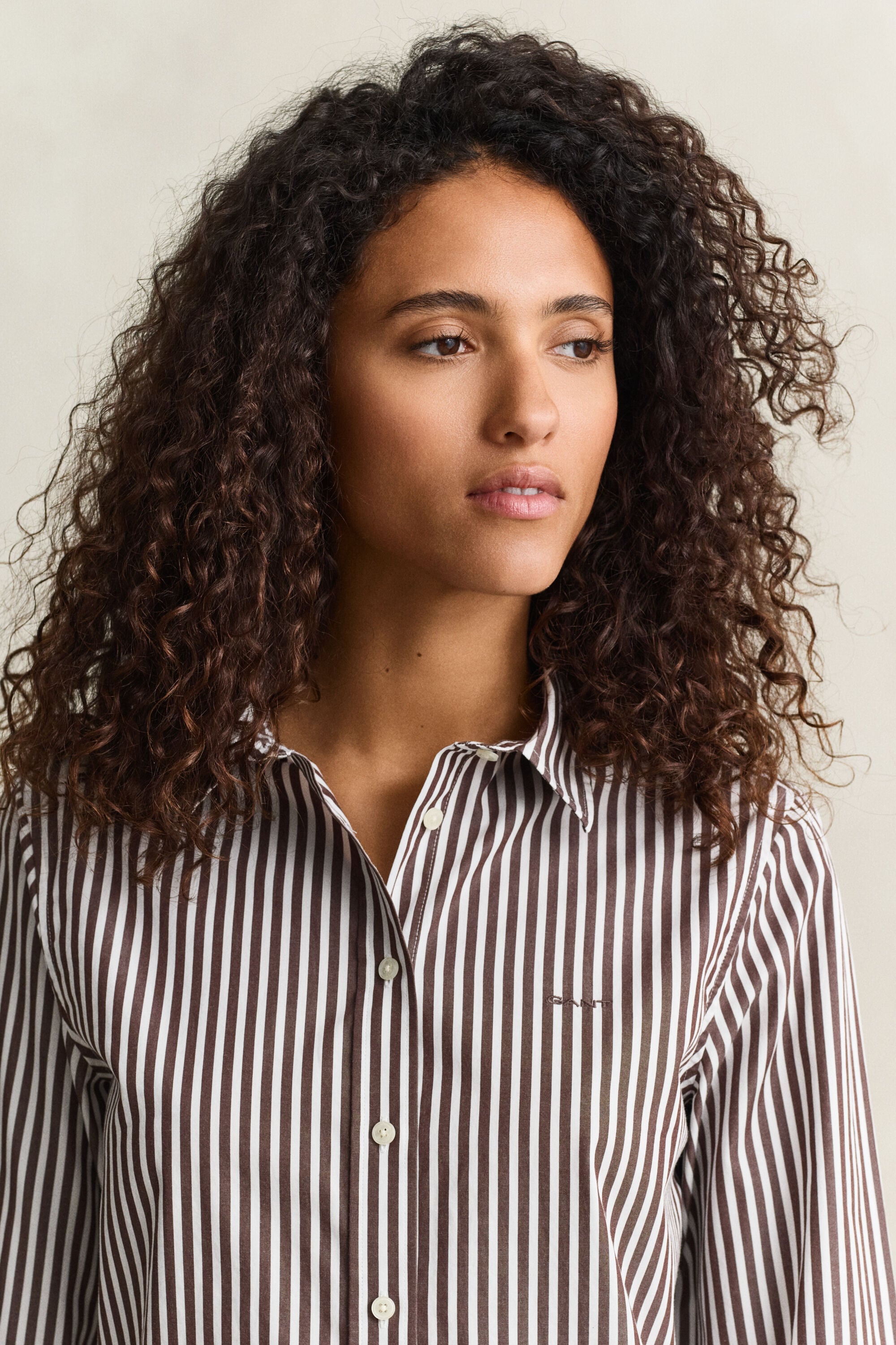 Camisa em popelina às riscas Classic regular fit