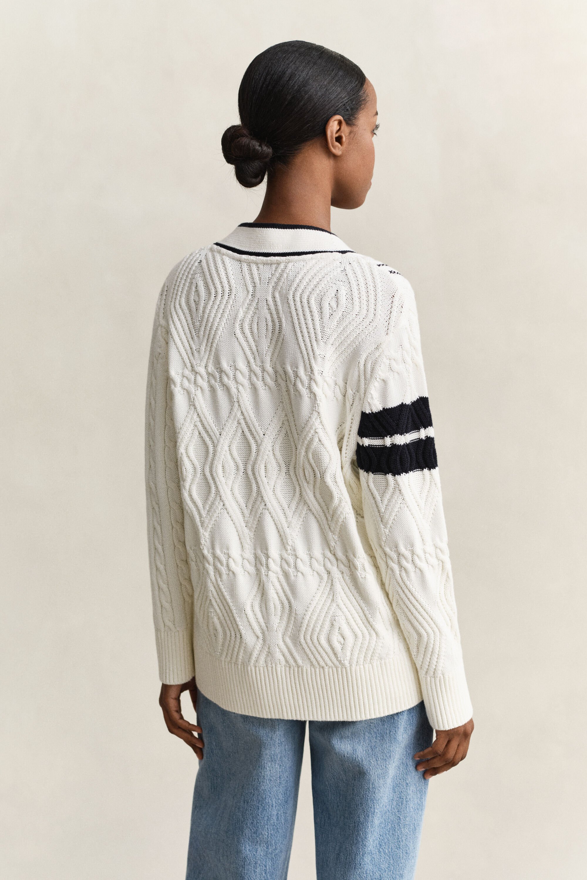 Casaco de malha entrançada Varsity