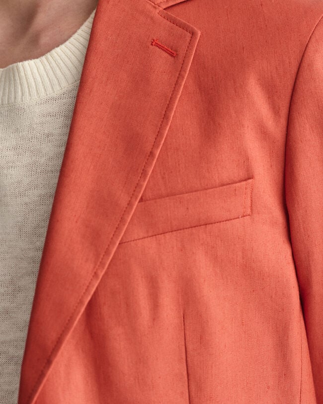 Blazer de fato em linho e algod&atilde;o