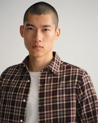 Camisa de sarja em xadrez slim fit