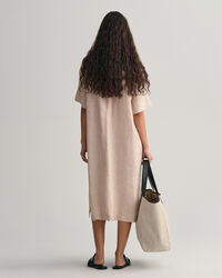 Vestido-camisa de manga curta em linho