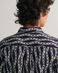 Camisa em voile de algodão com estampado Chain corte normal