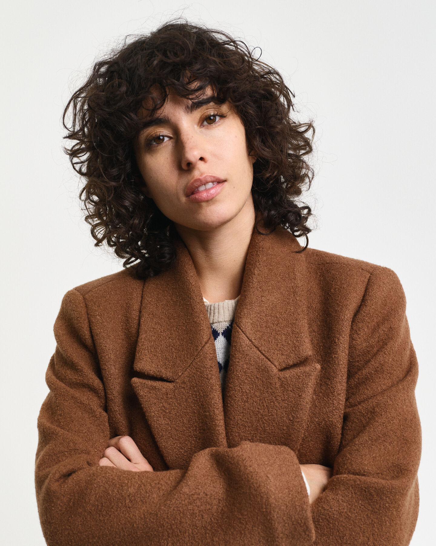 Sobretudo de trespasse texturizado