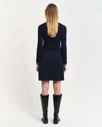 Vestido em malha canelada Contrast