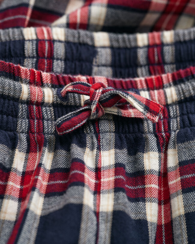 Calças de pijama em flanela com padrão de xadrez Teens