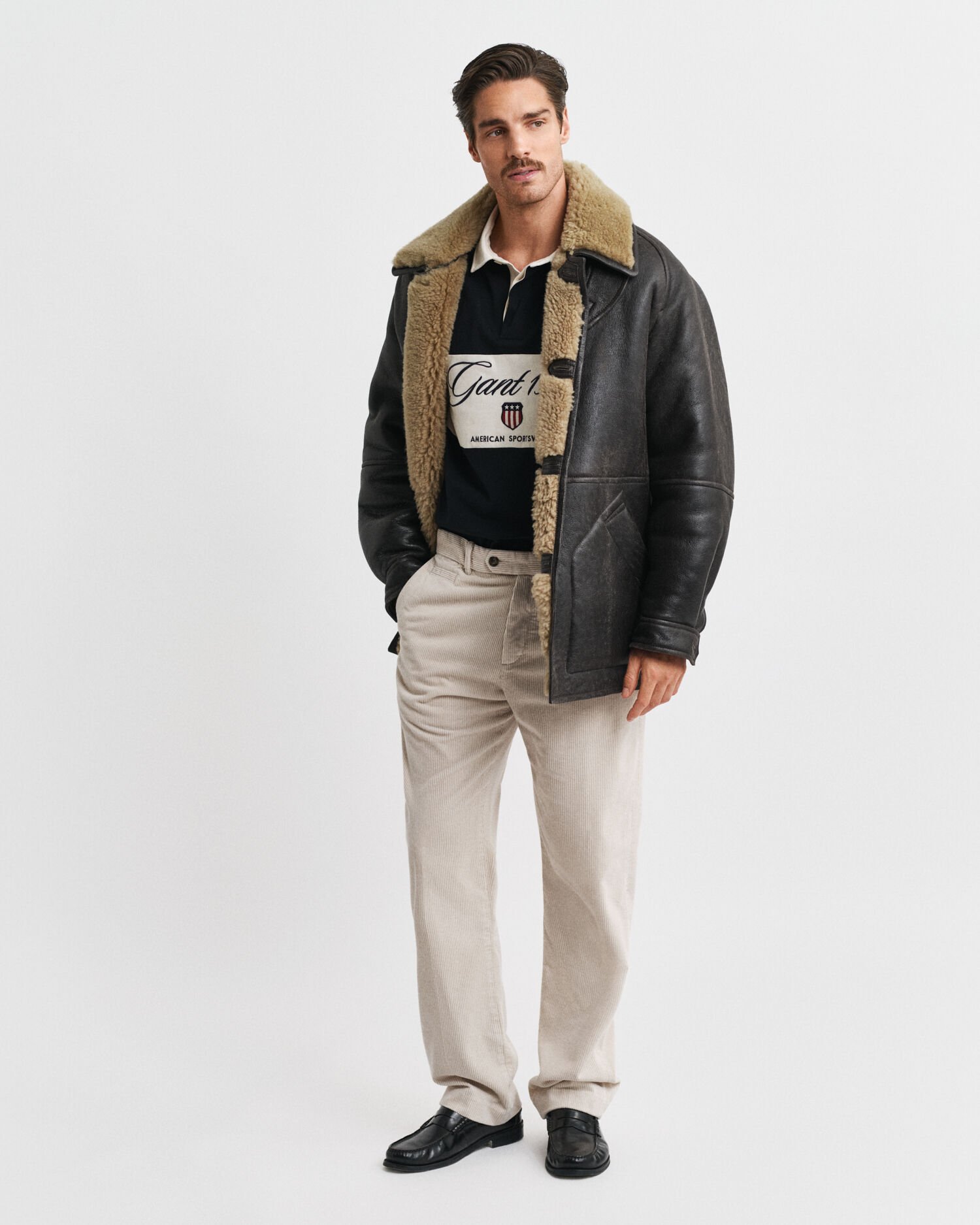 Calças de bombazina straight fit