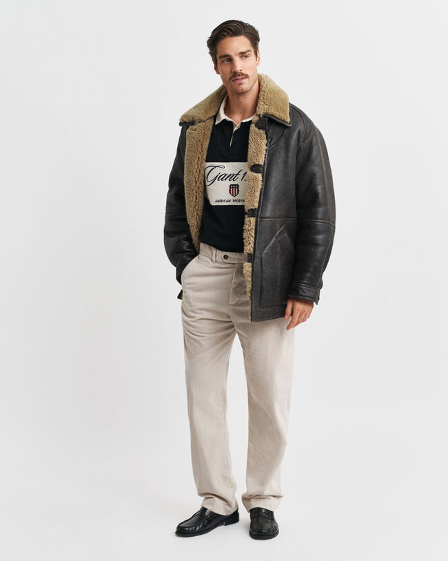 Calças de bombazina straight fit