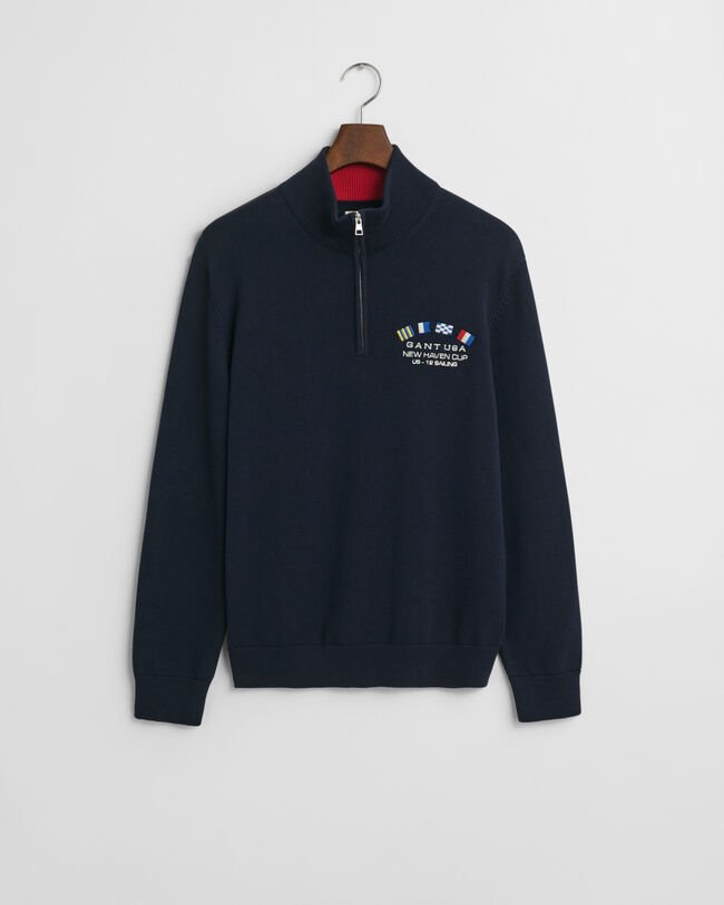 Camisola de malha com meio fecho de correr Nautical Flags