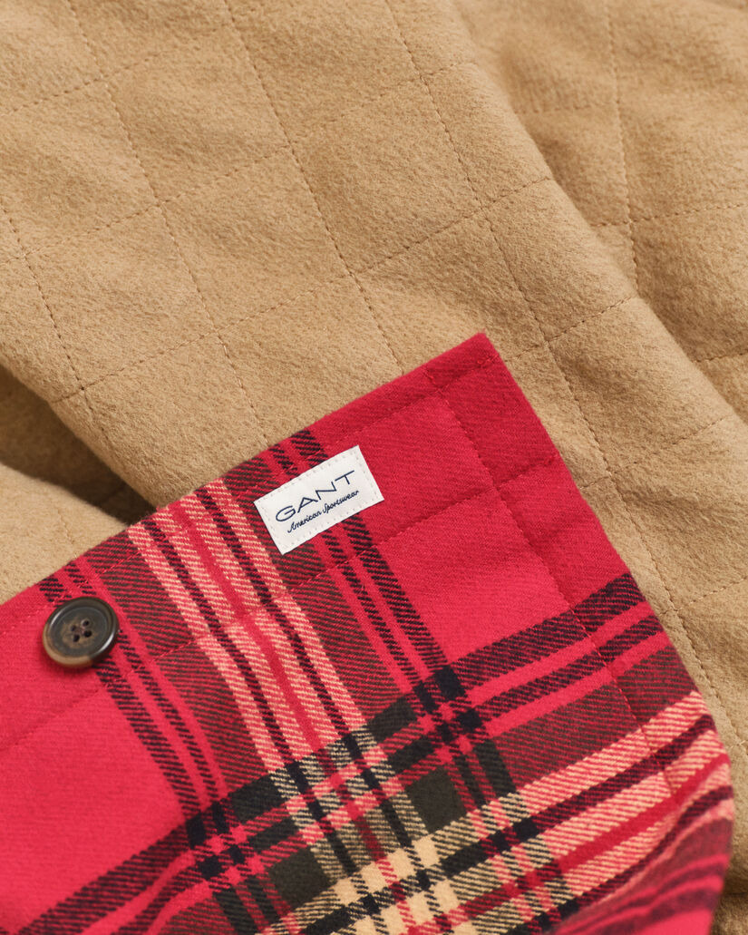 Sobrecamisa acolchoada com padrão de xadrez relaxed fit