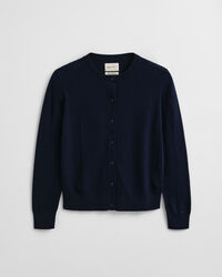 Casaco de malha com decote redondo leve