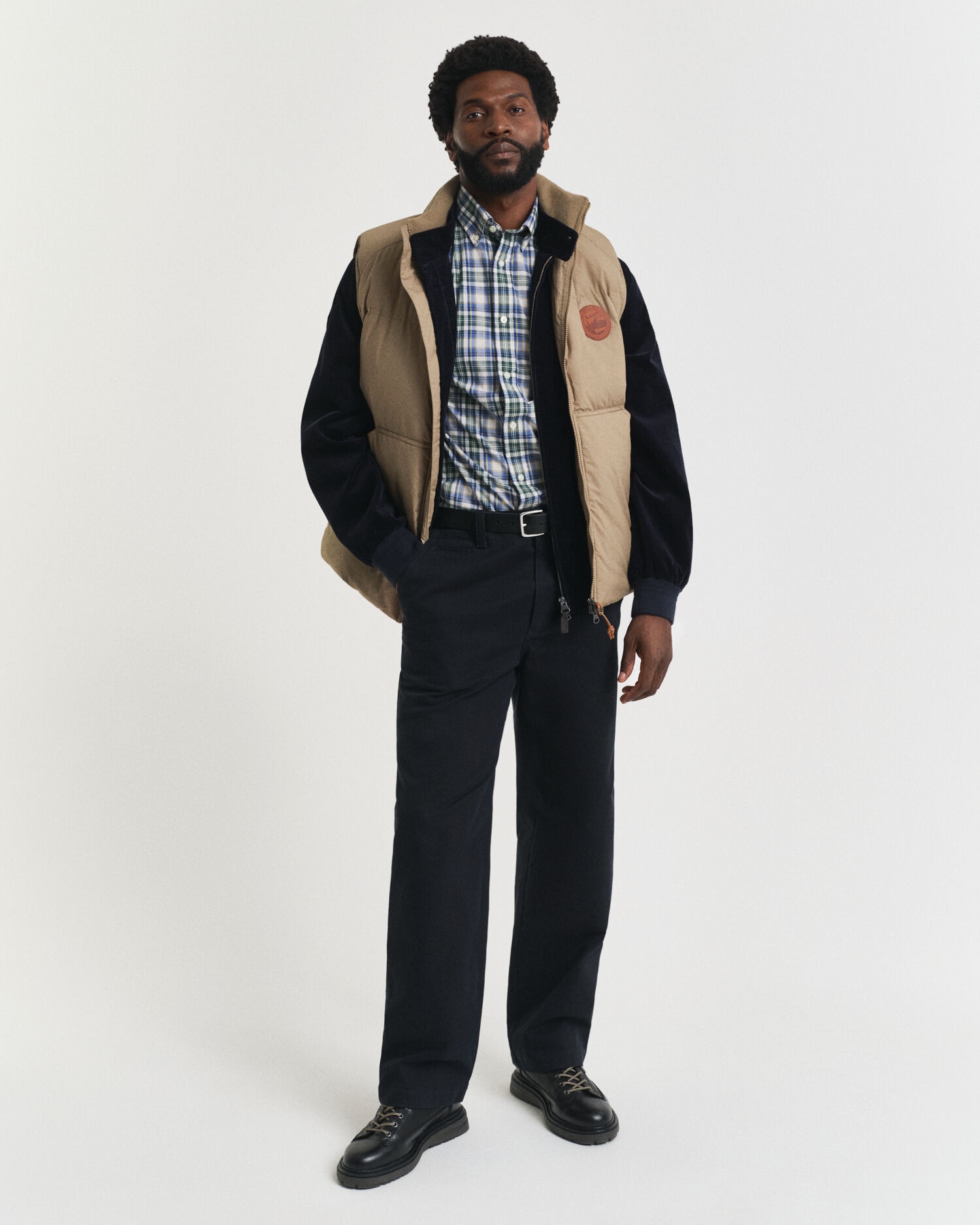 Camisa de popelina com padrão de xadrez Archive regular fit