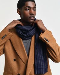 Cachecol às riscas em lã de merino extrafina