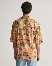 Camisa de manga curta Hawaiian Print relaxed fit