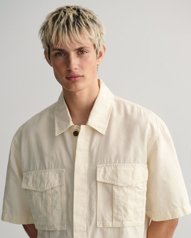 Camisa utilitária de manga curta relaxed fit