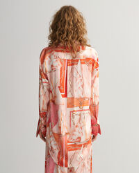 Camisa de seda com estampado Sailing relaxed fit