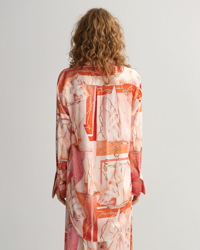 Camisa de seda com estampado Sailing relaxed fit