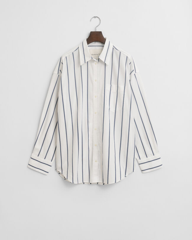 Camisa em popelina às riscas Classic oversized