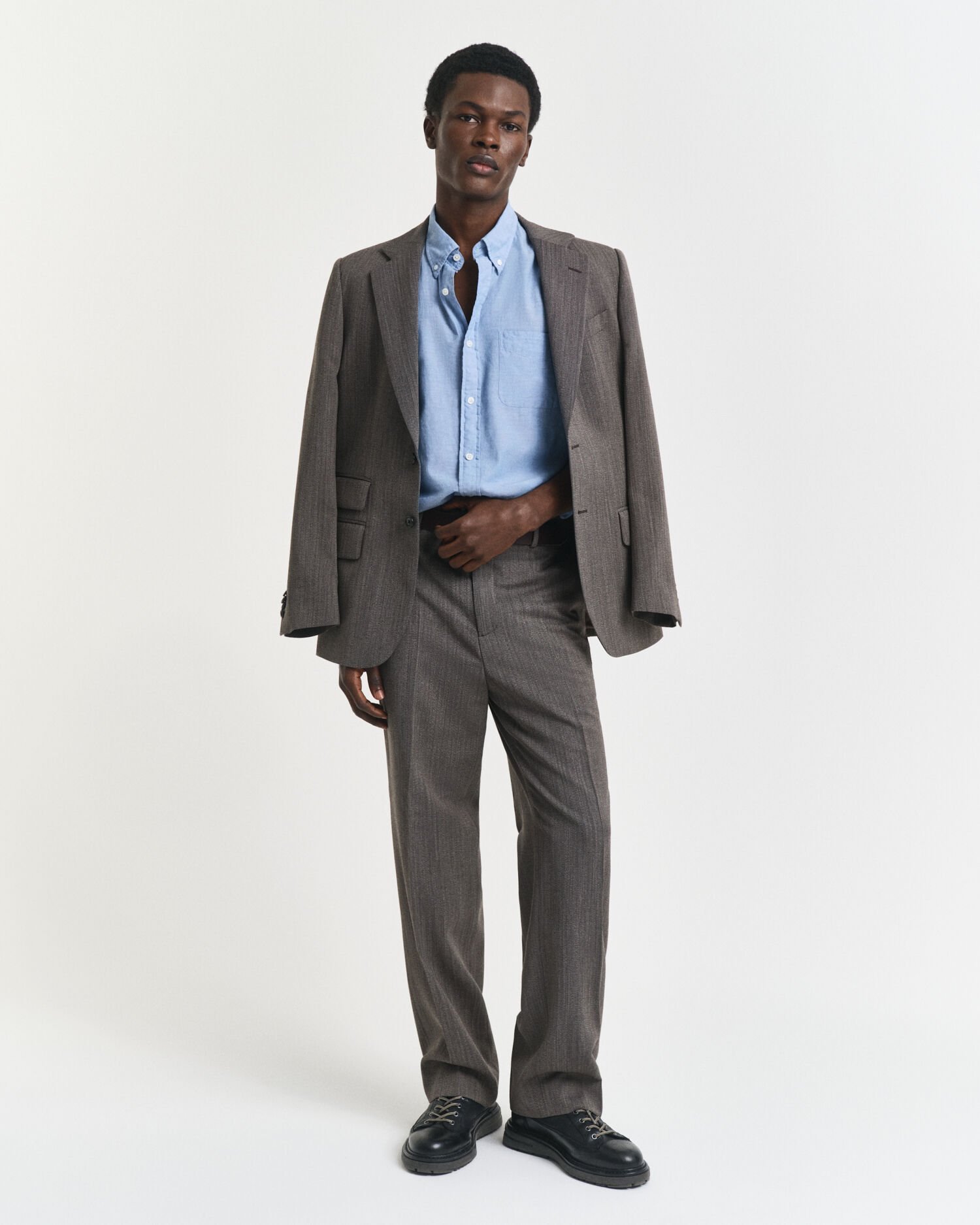 Camisa em chambray índigo relaxed fit