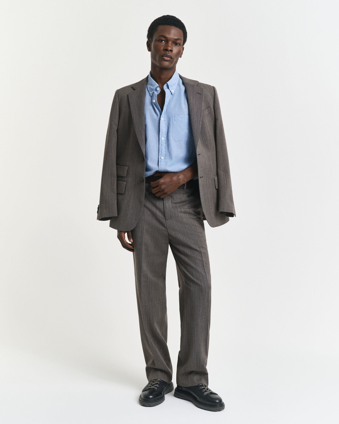 Camisa em chambray índigo relaxed fit