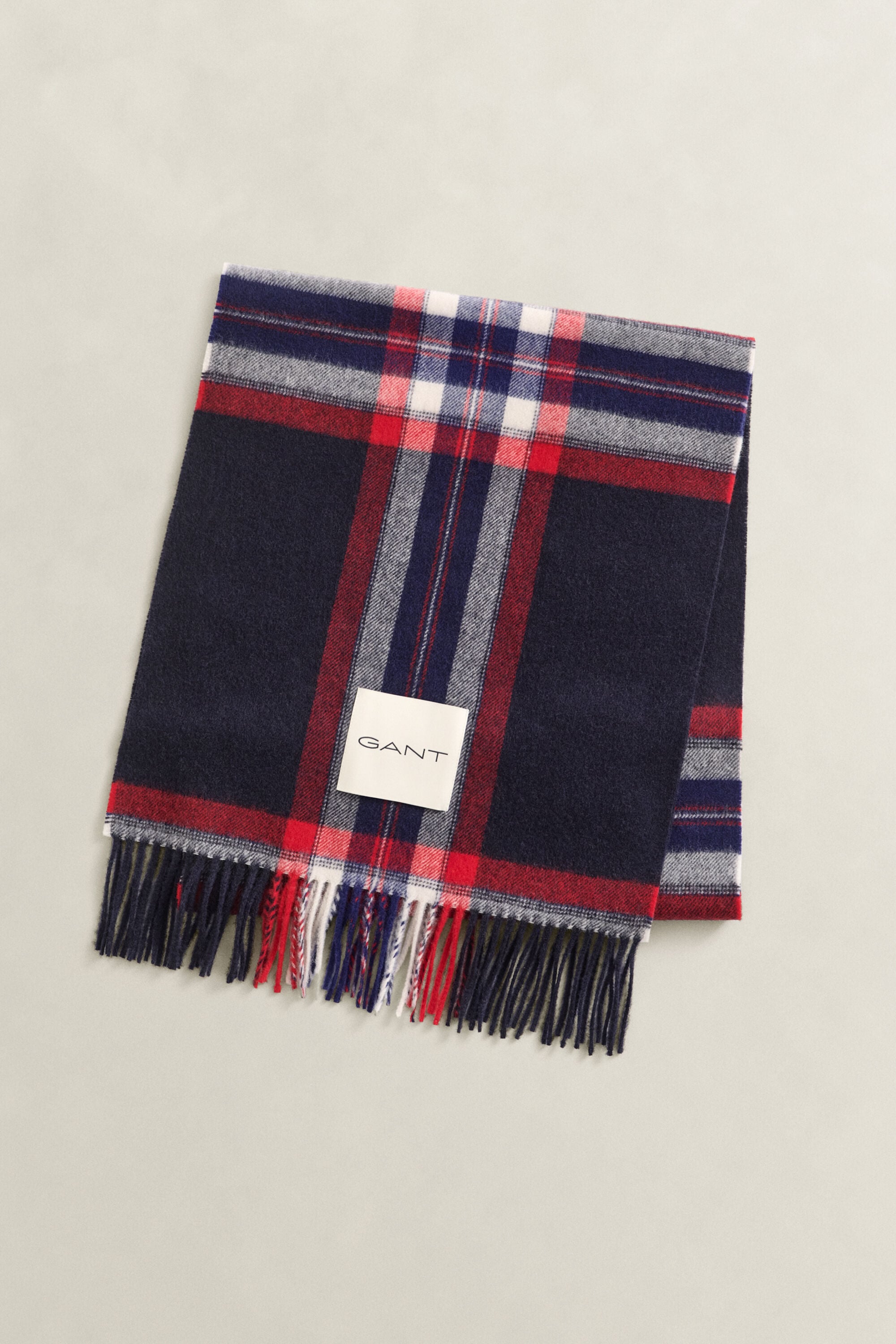 Cachecol em lã com padrão Tartan