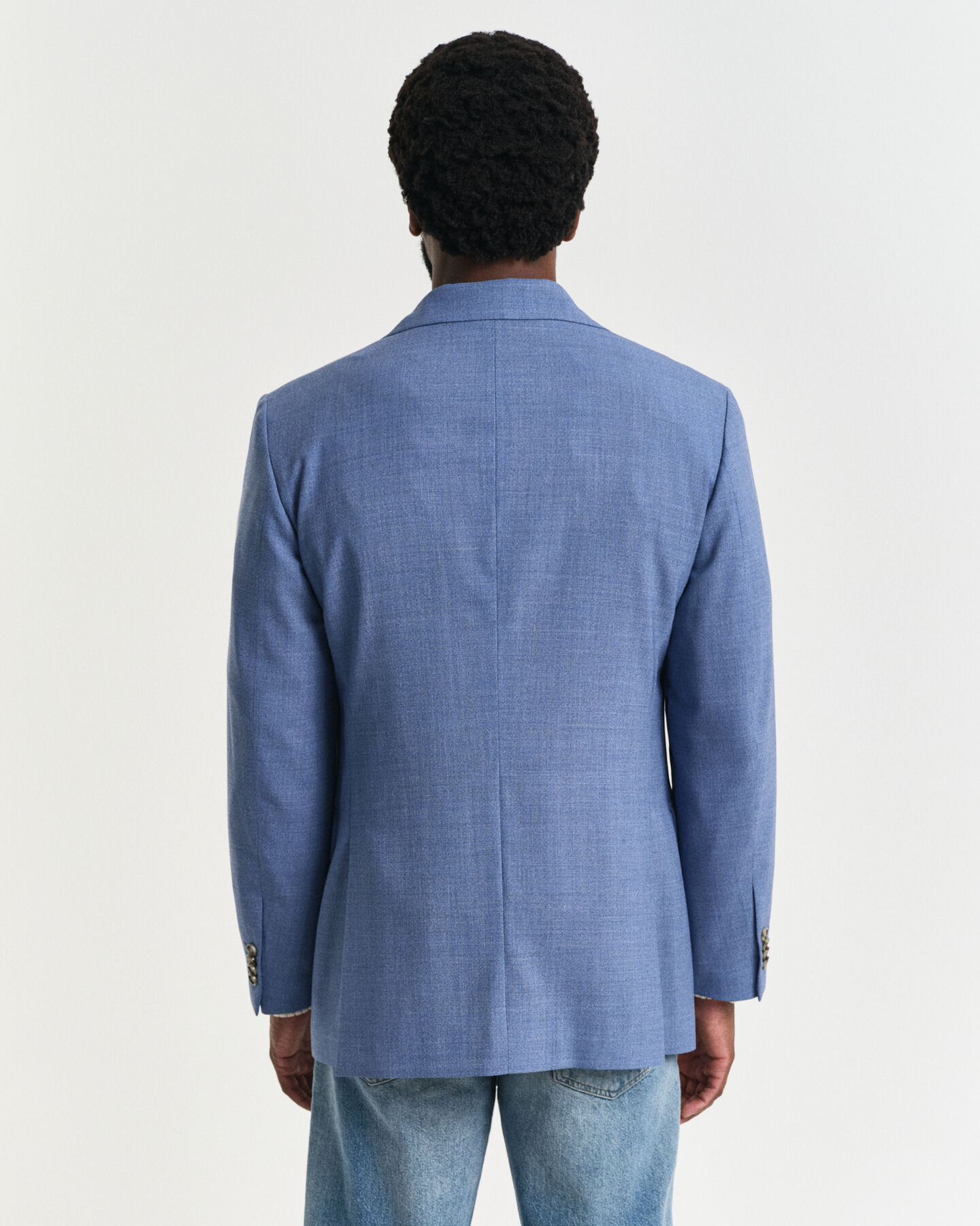 Casaco de fato em lã mouliné regular fit