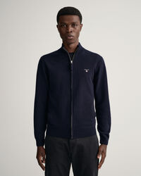 Casaco com fecho em lã extrafina