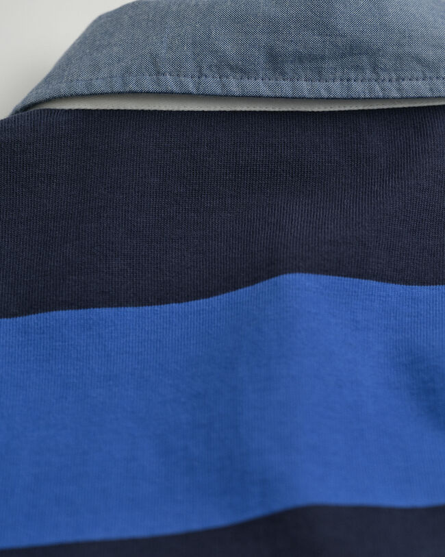 Heavy Rugger às riscas com colarinho em chambray