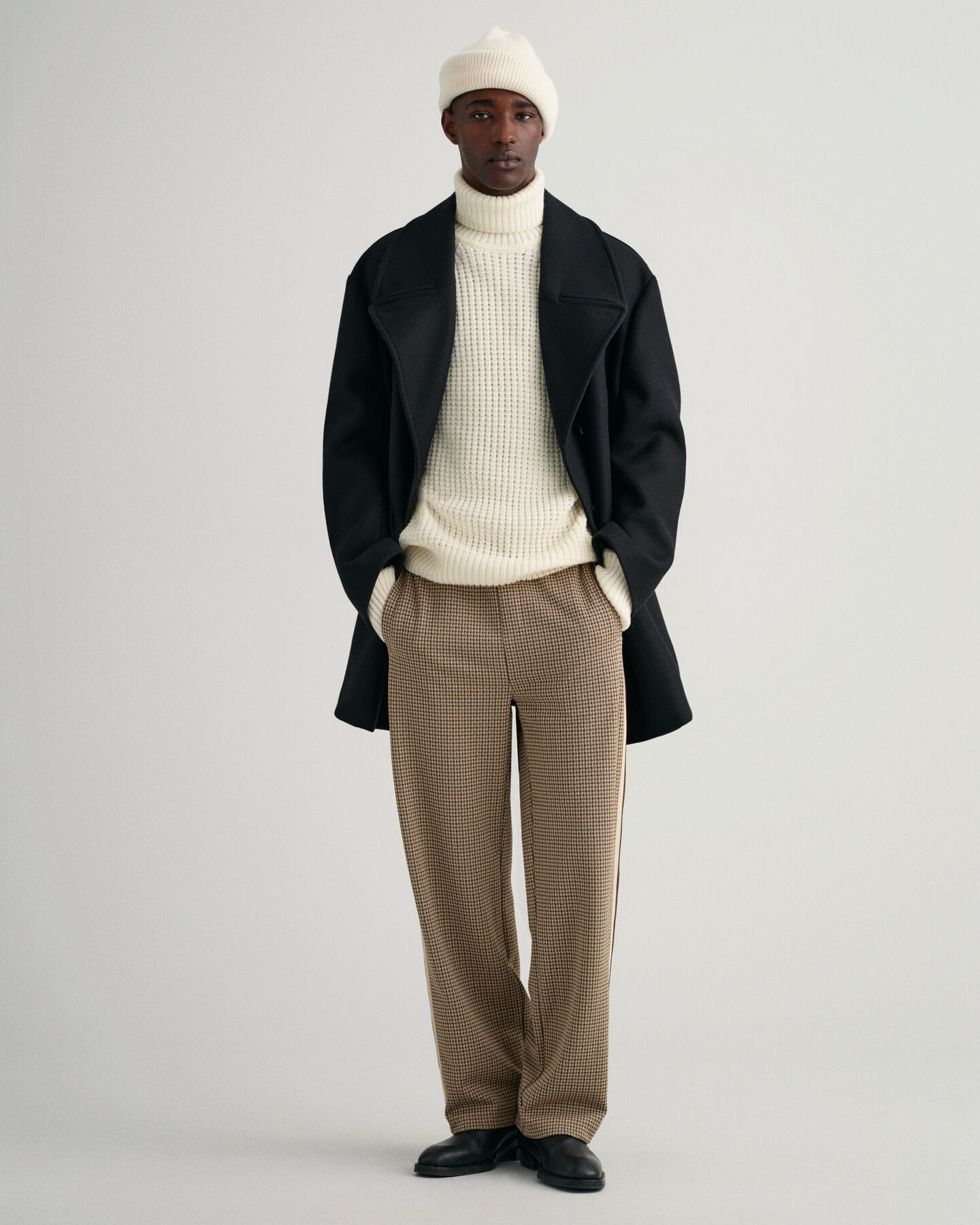 Pulover com gola dobrada Textured