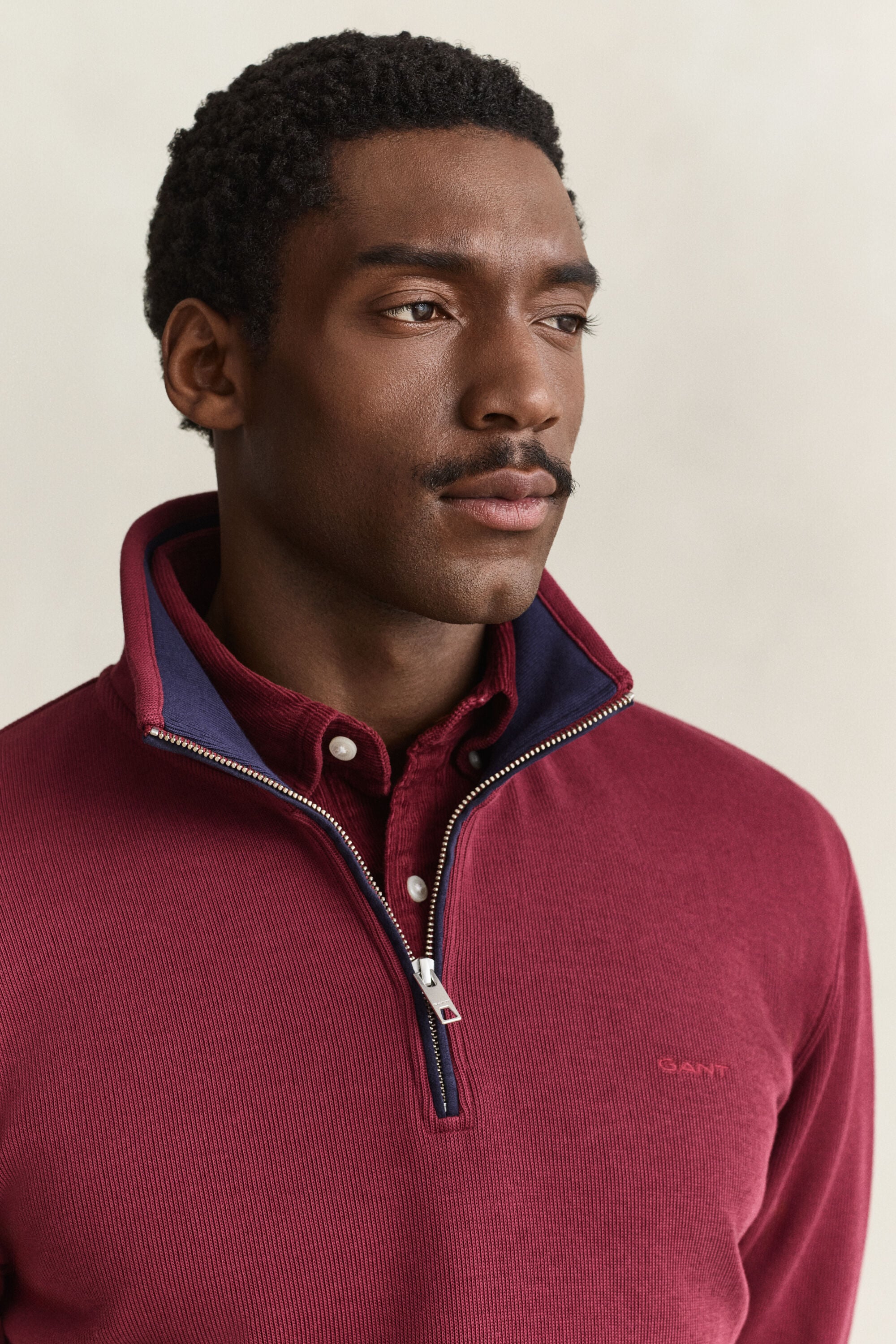 Sweatshirt com meio fecho Sacker Rib