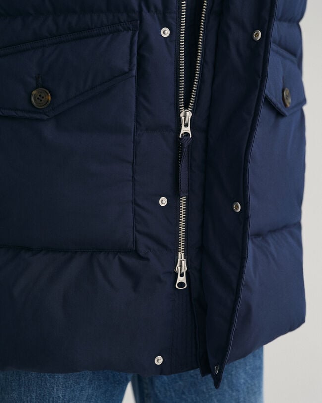 Blusão de penas comprido Alta