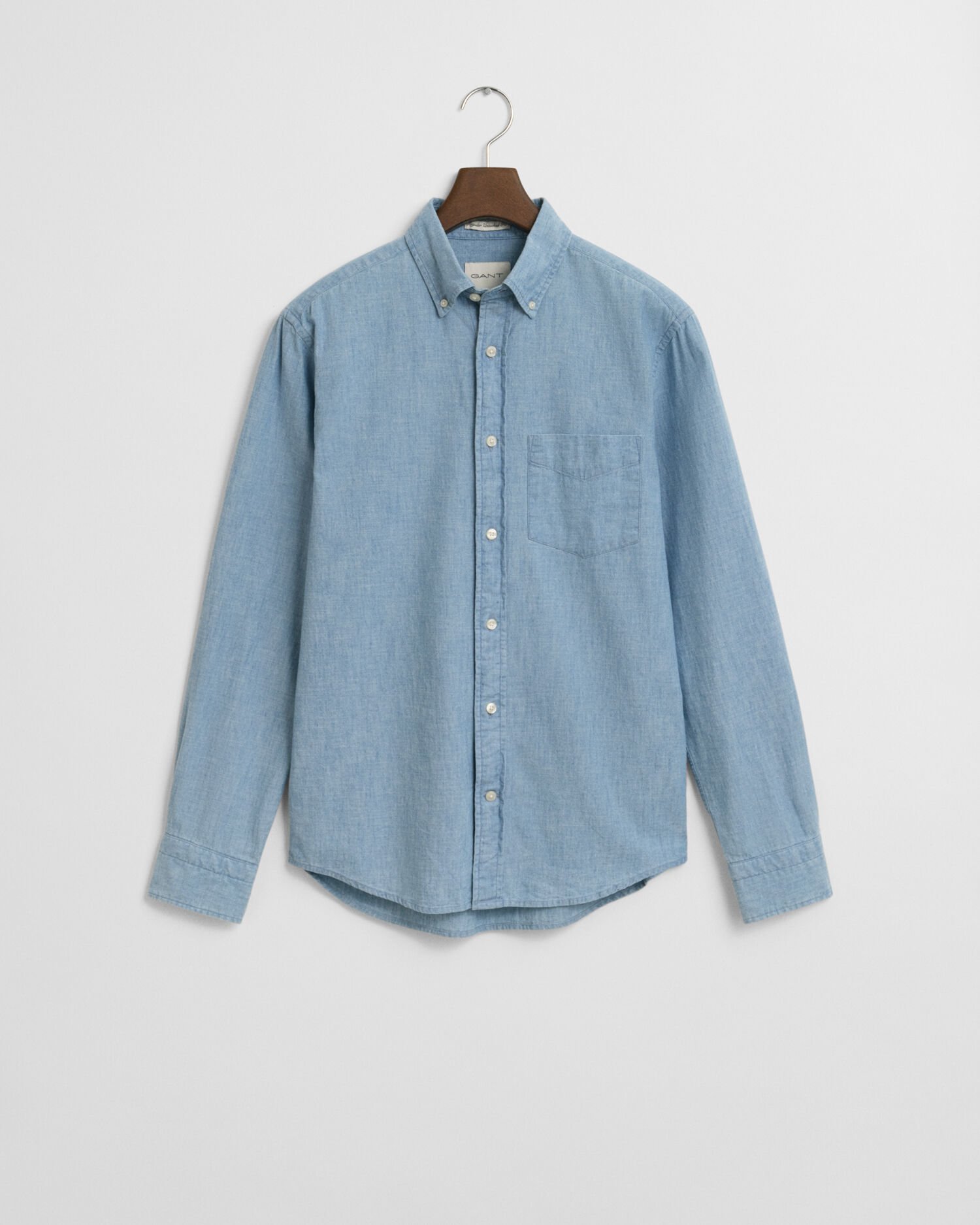 Camisa em chambray índigo regular fit